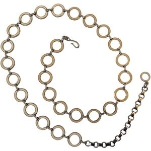 Vintage Y2K Silvertone Round Chain Belt